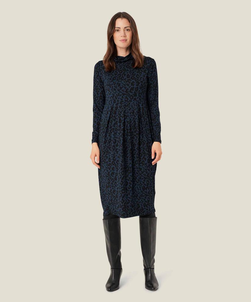 Robe tulipe à col roulé et poches fendues, Moonlit Ocean