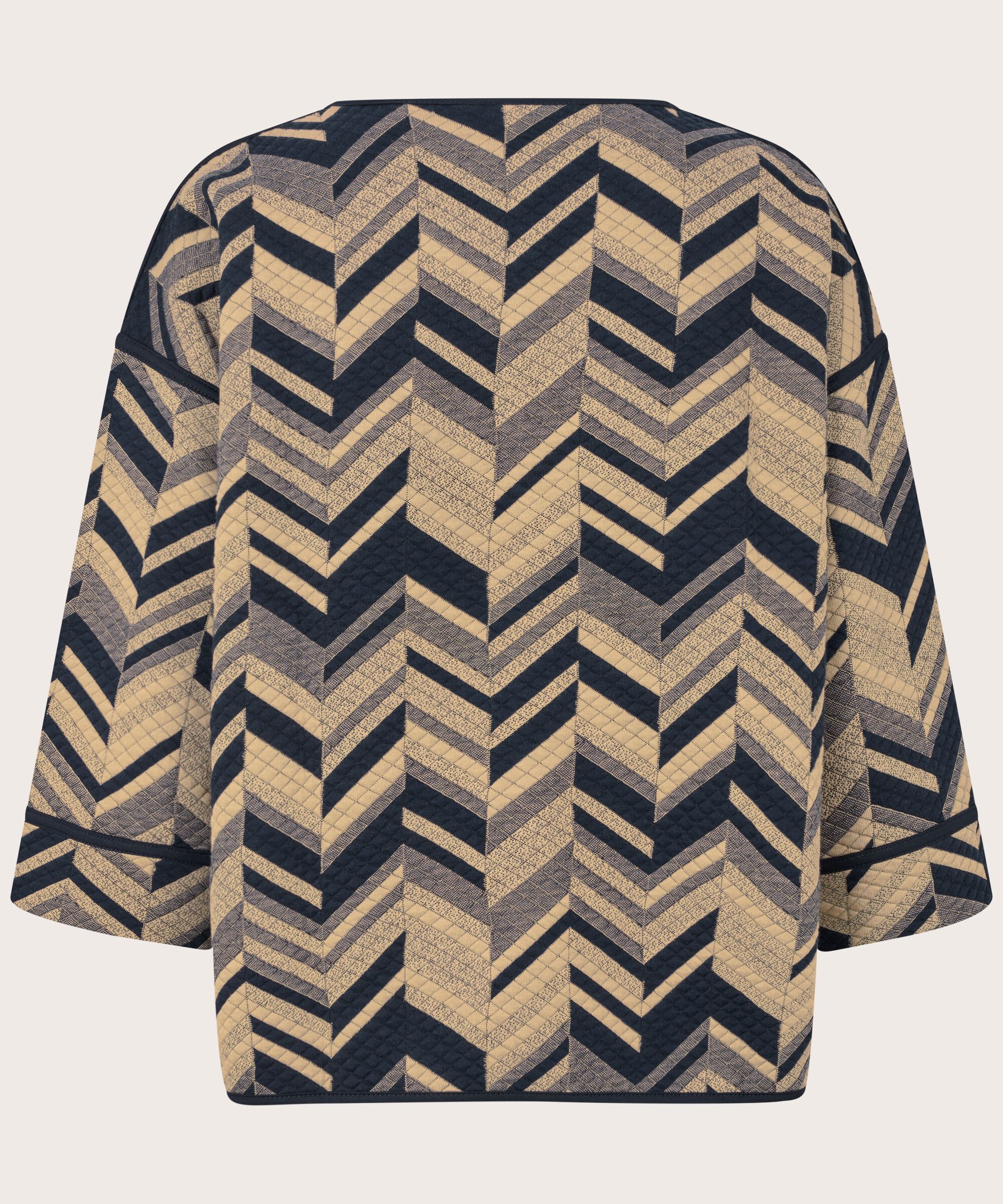 Blouse À Manches 3/4 En Jersey Structuré, Travertine