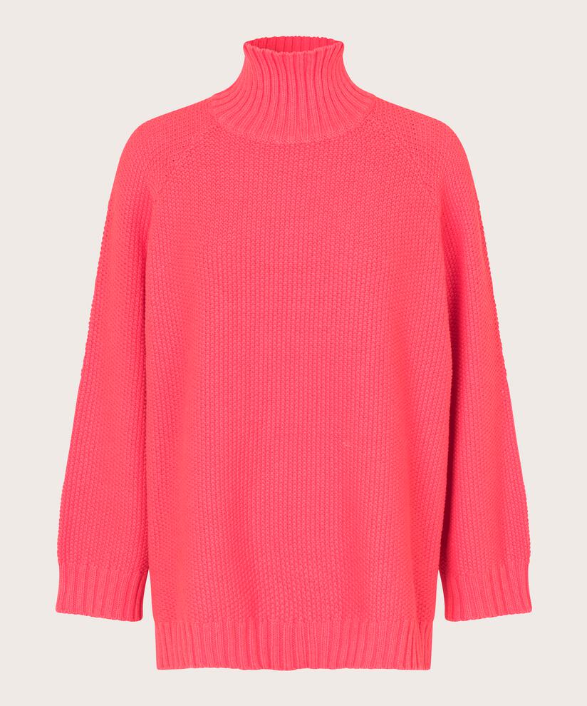 pull à col roulé en coton mélangé, Calypso Coral