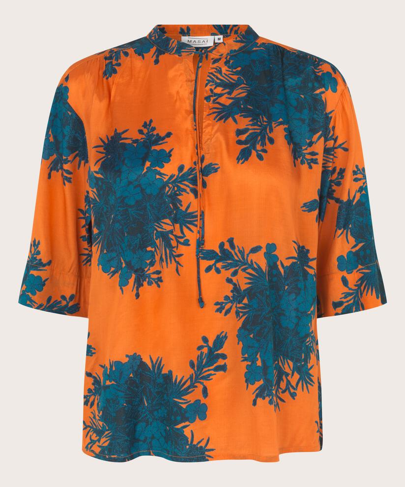 top en viscose avec liens au cou, Russ Orange