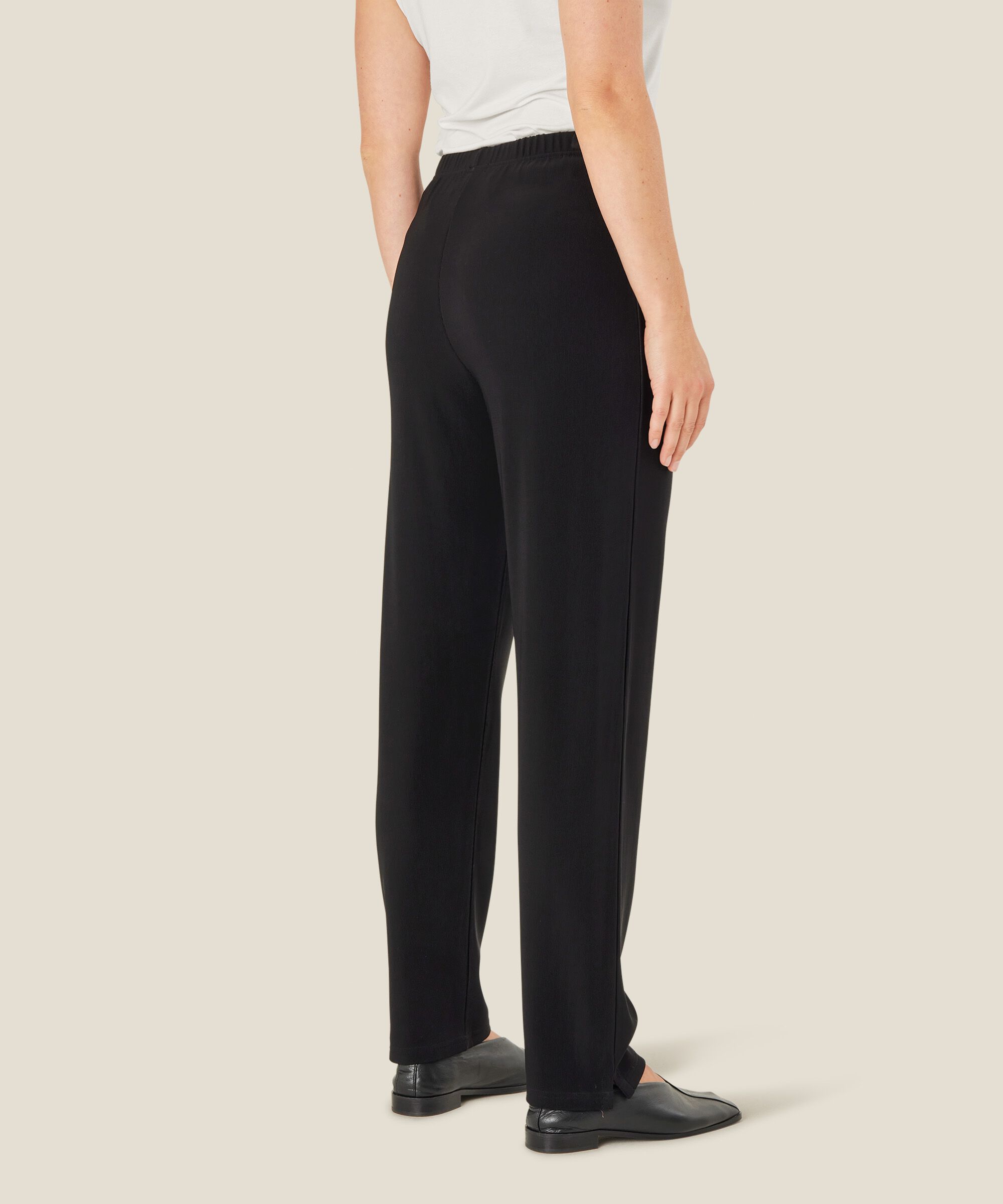 pantalon stretch en qualité côtelée, Black