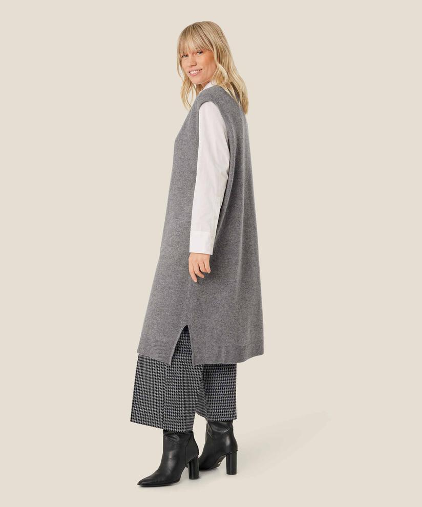 robe en maille sans manches avec fentes latérales, M. Grey mel.