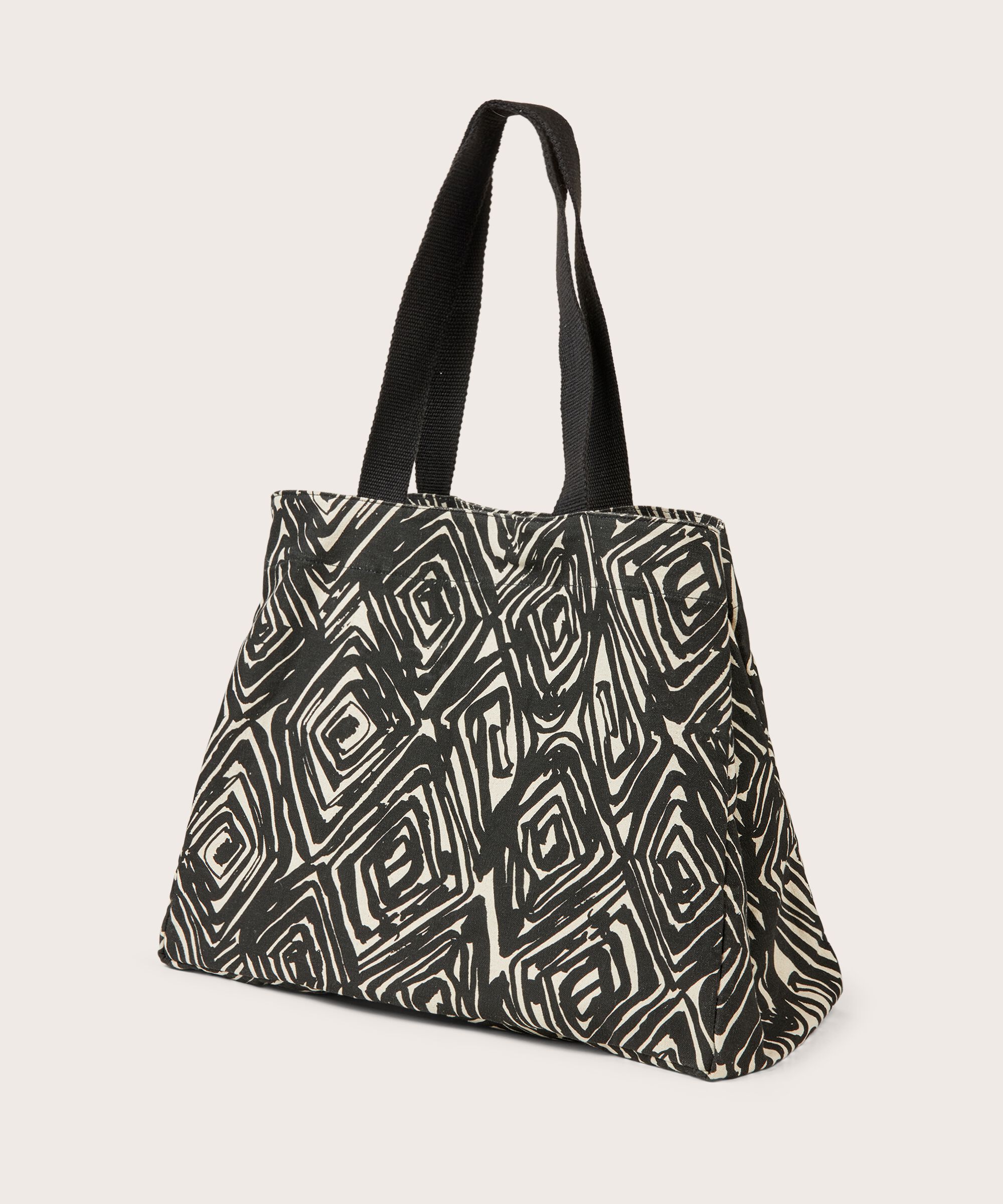 cabas imprimé en toile de qualité supérieure, Black