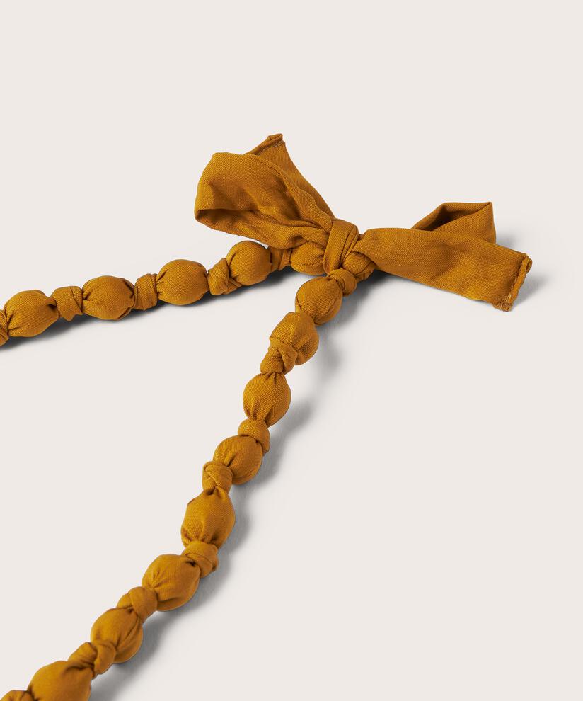 collier avec perles recouvertes de tissu, Cashew