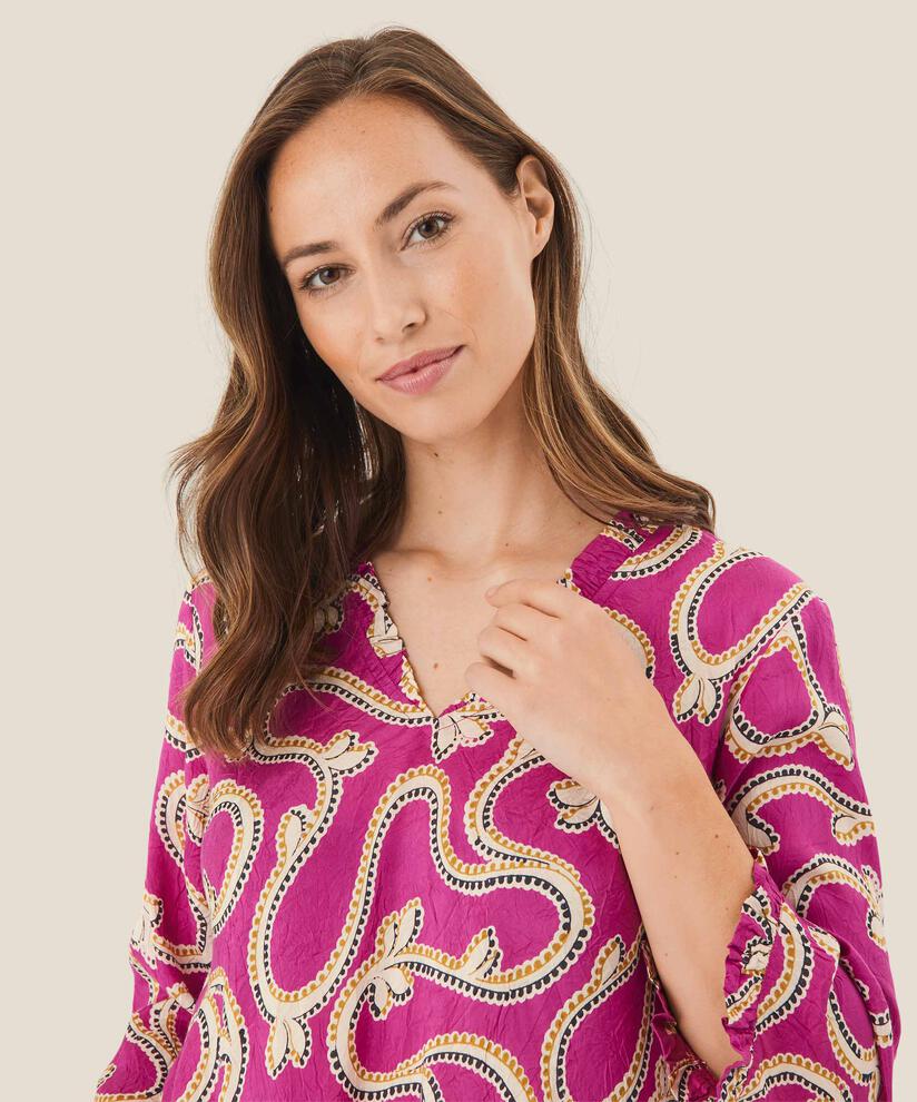 Blouse en viscose avec détails à volants, Wild Aster