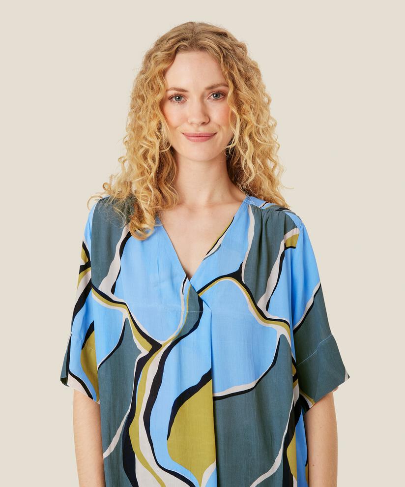 tunique en viscose avec col en V et plis sur le devant, Oasis