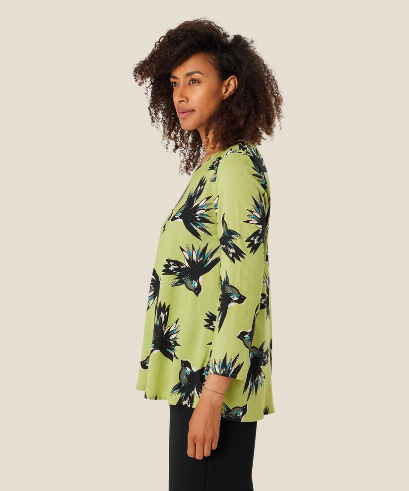 blouse en viscose imprimée à col rond, Fern