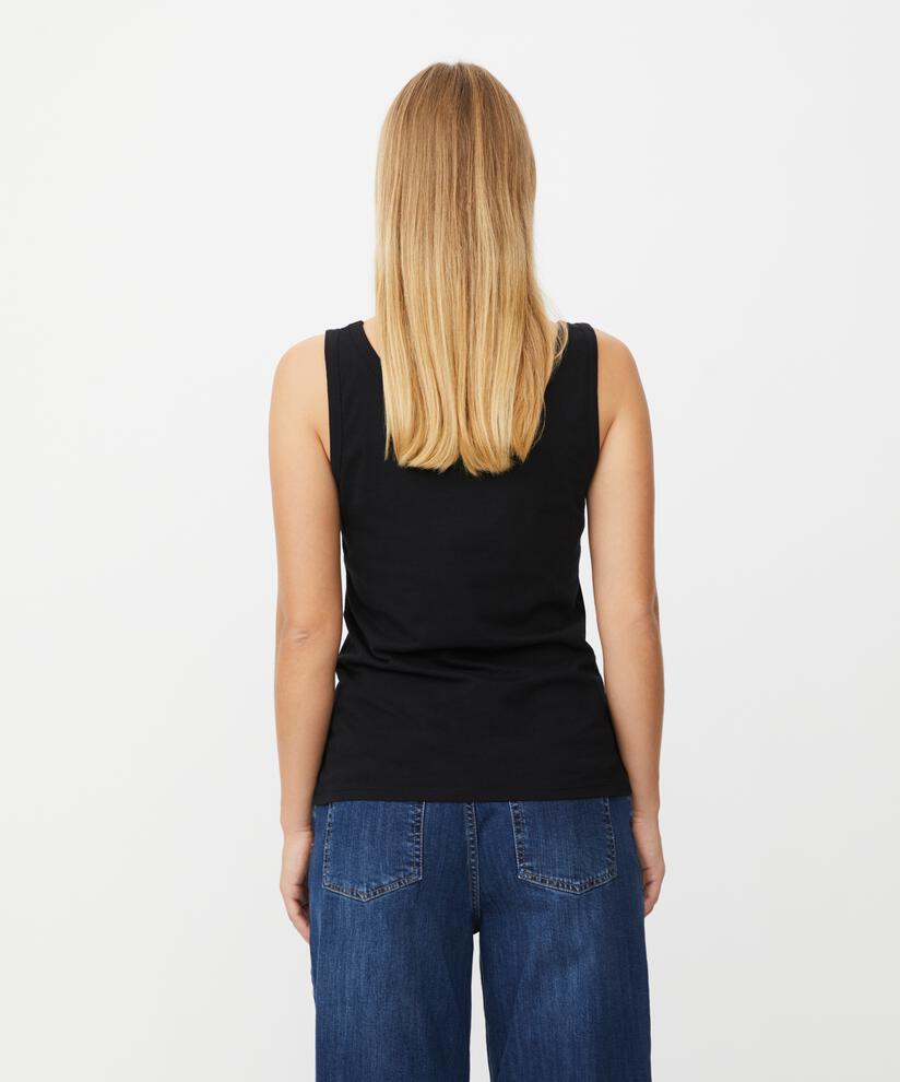 débardeur ajusté en jersey extensible, Black