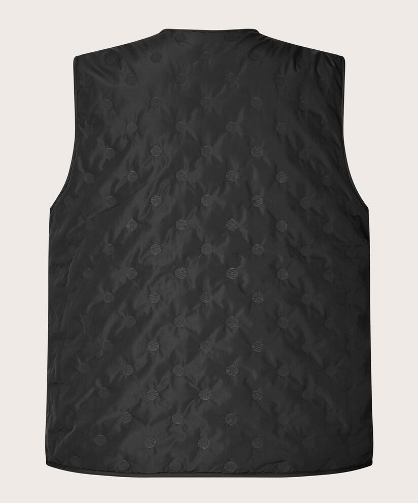 gilet matelassé avec fermeture à bouton-pression, Black