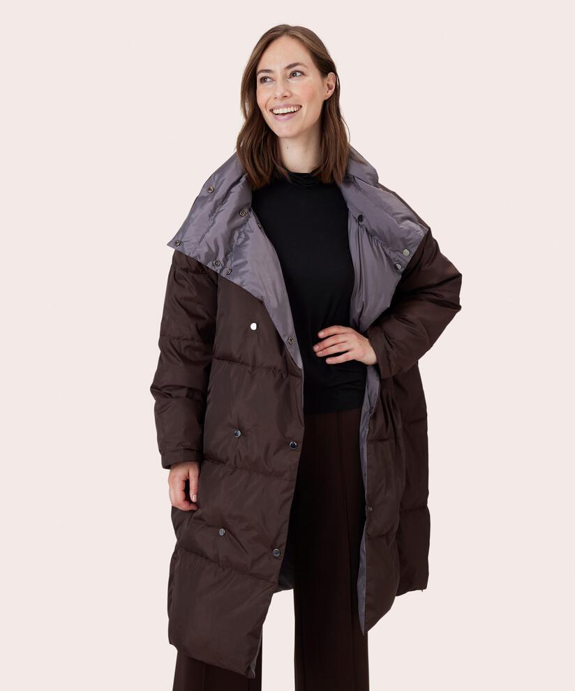 Tusna Down Coat, Volcan/Coffe