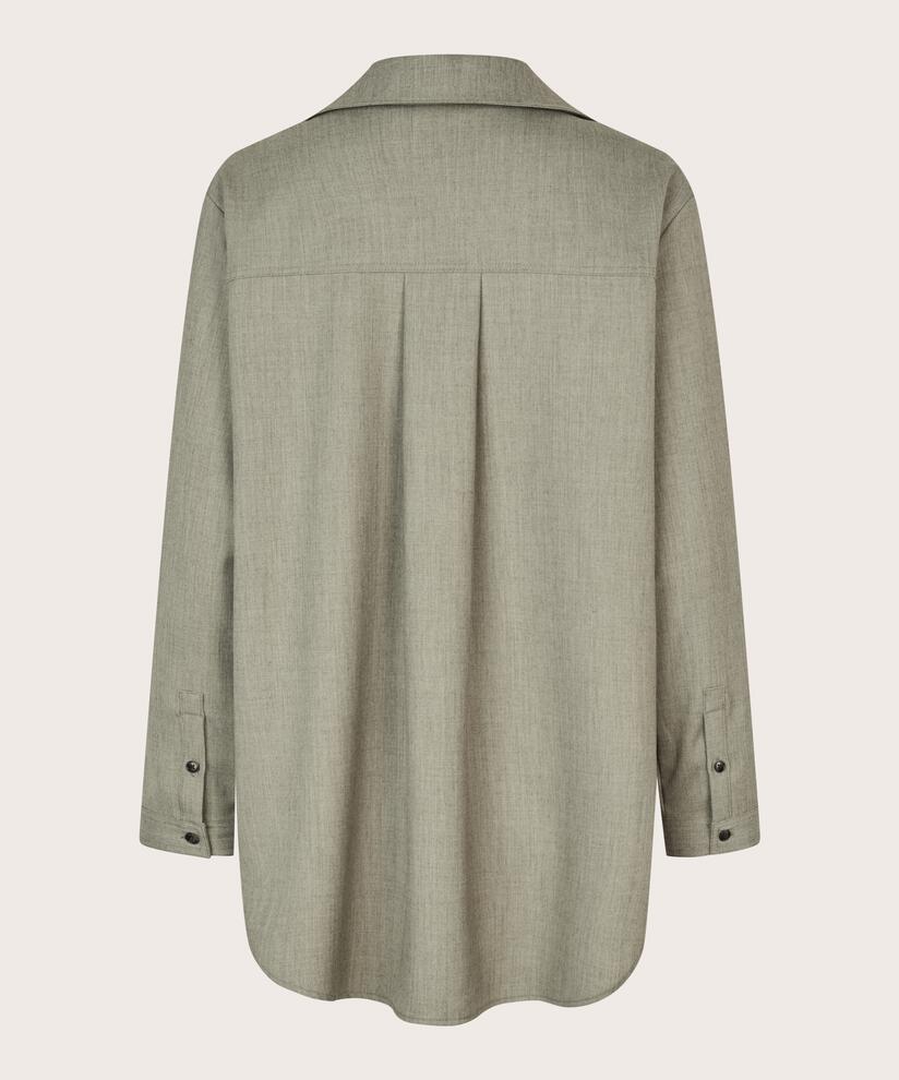 tunique avec col chemise et col v, Vetiver