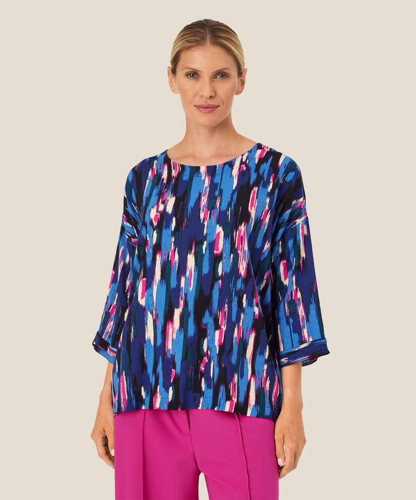 Blouse En Viscose À Manches 3/4, Federal Blue