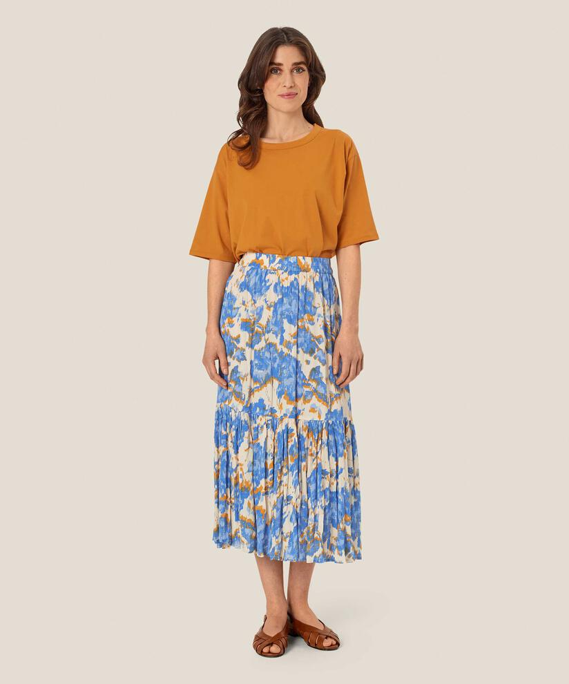 jupe en viscose à motifs avec taille élastique, Nebulas Blue