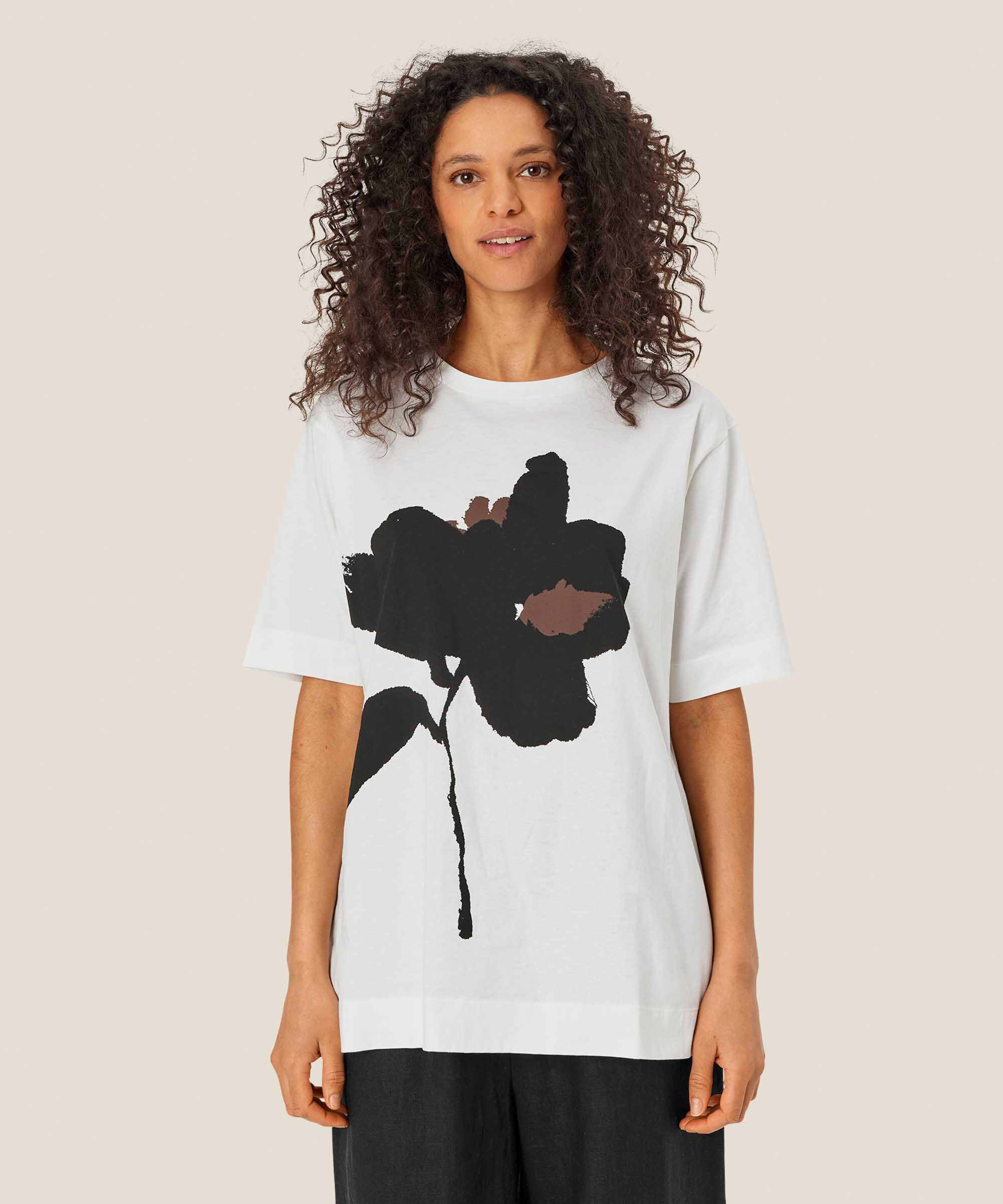 T-shirt Imprimé À Col Rond, White