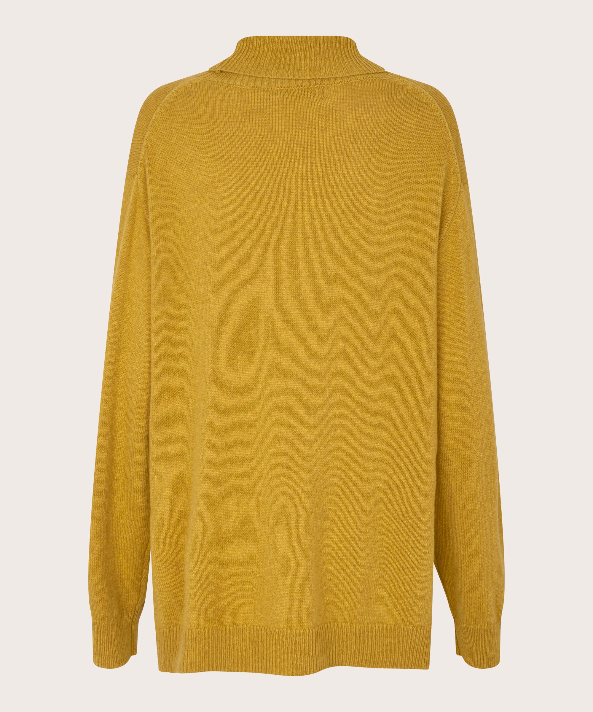 pull à col roulé avec fente latérale, Golden Green
