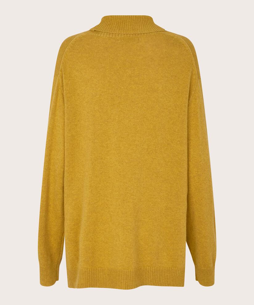 pull à col roulé avec fente latérale, Golden Green