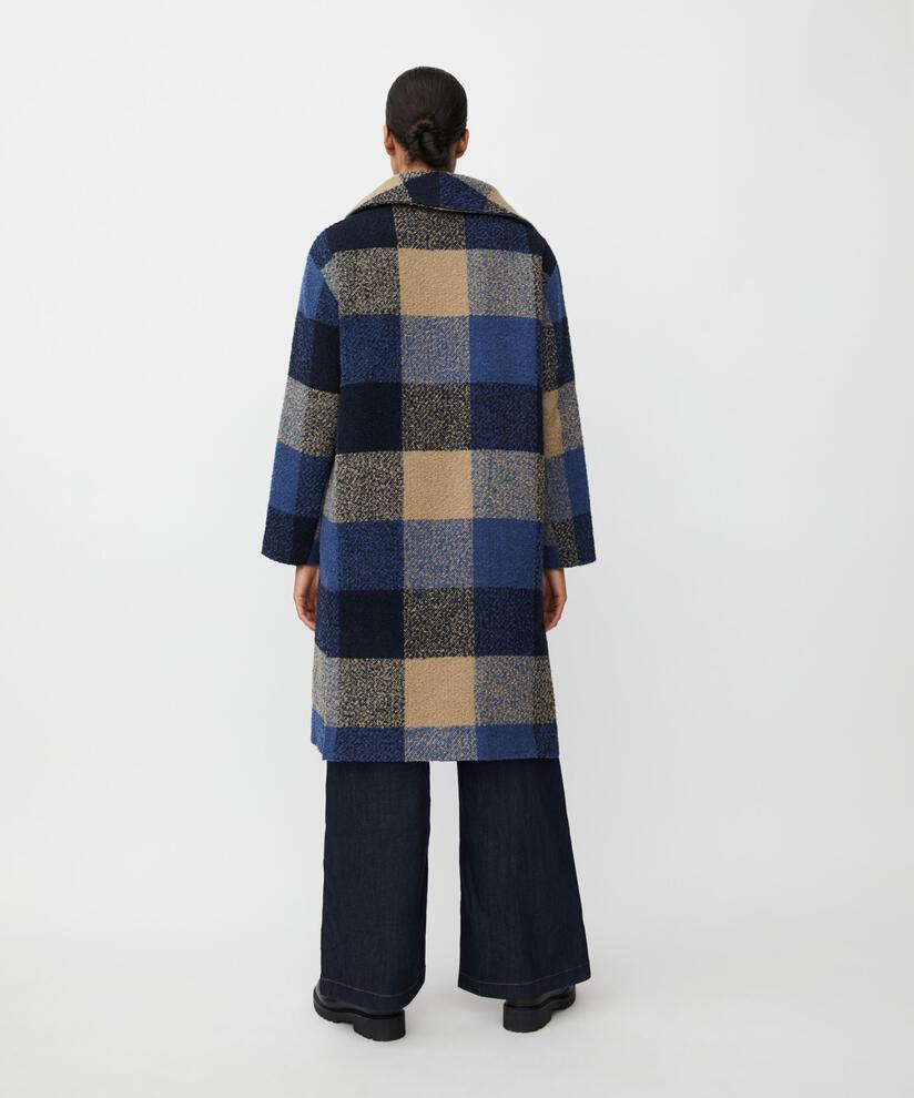 manteau en laine mélangée avec doublure thermique, Navy Blazer