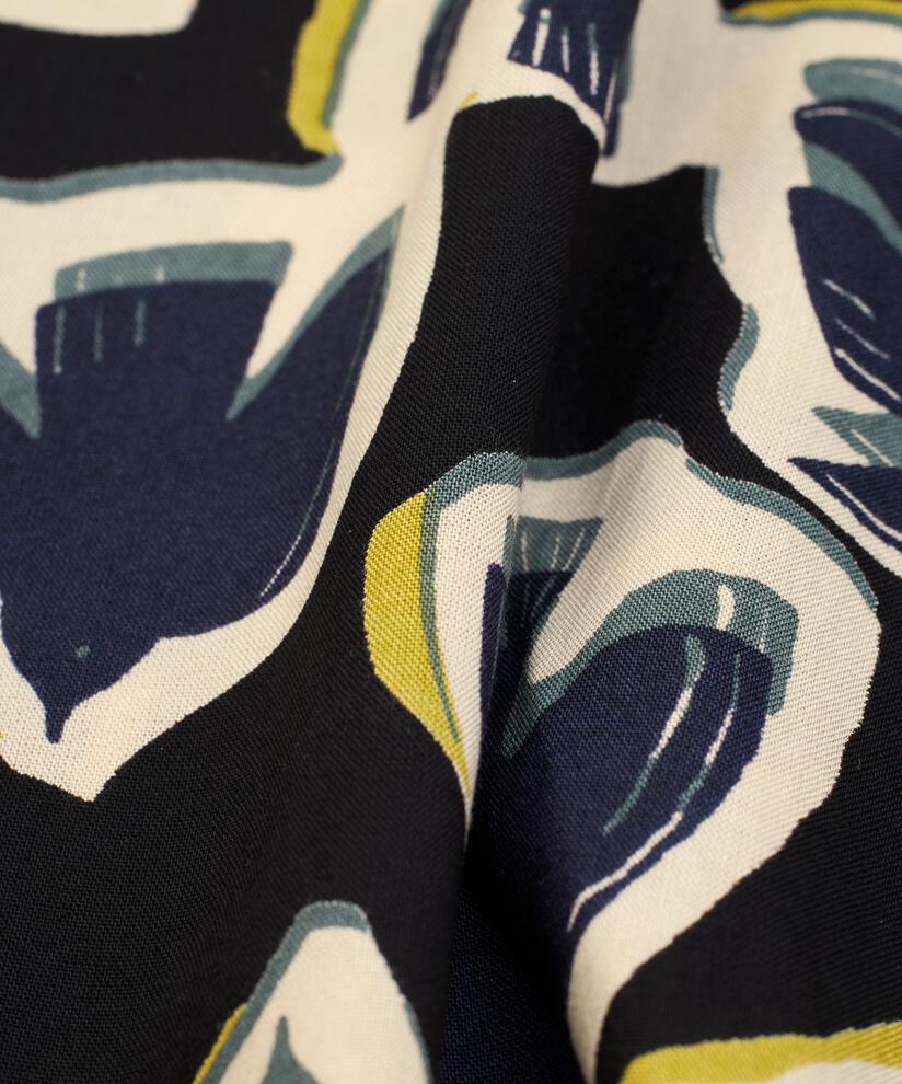Robe En Viscose Avec Un Bouton Au Cou, Maritime Blue