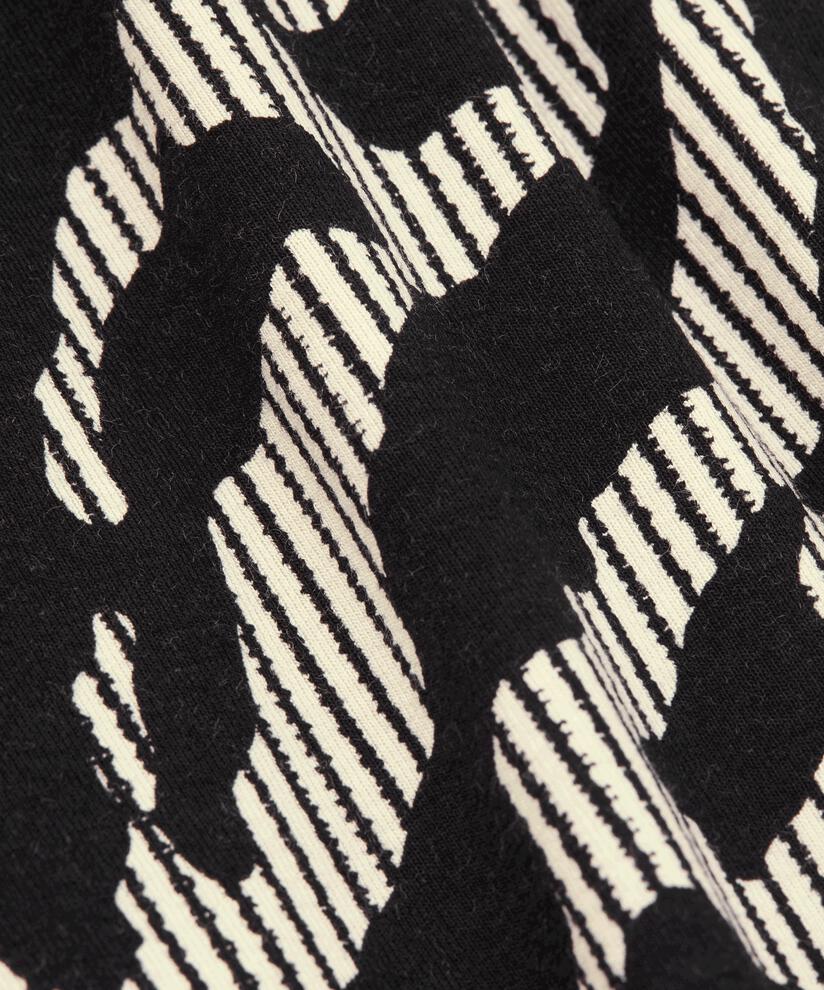Tunique Imprimée À Manches Longues, Black