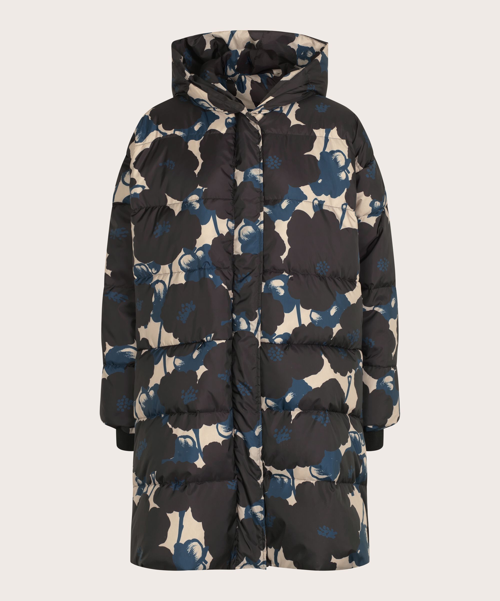 manteau en duvet à fleurs avec capuche, Moonlit Ocean