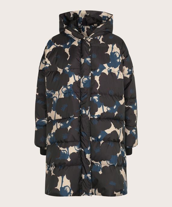 manteau en duvet à fleurs avec capuche, Moonlit Ocean