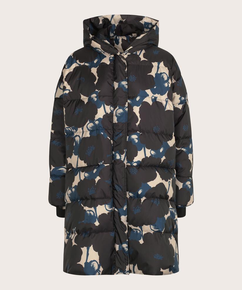 manteau en duvet à fleurs avec capuche, Moonlit Ocean