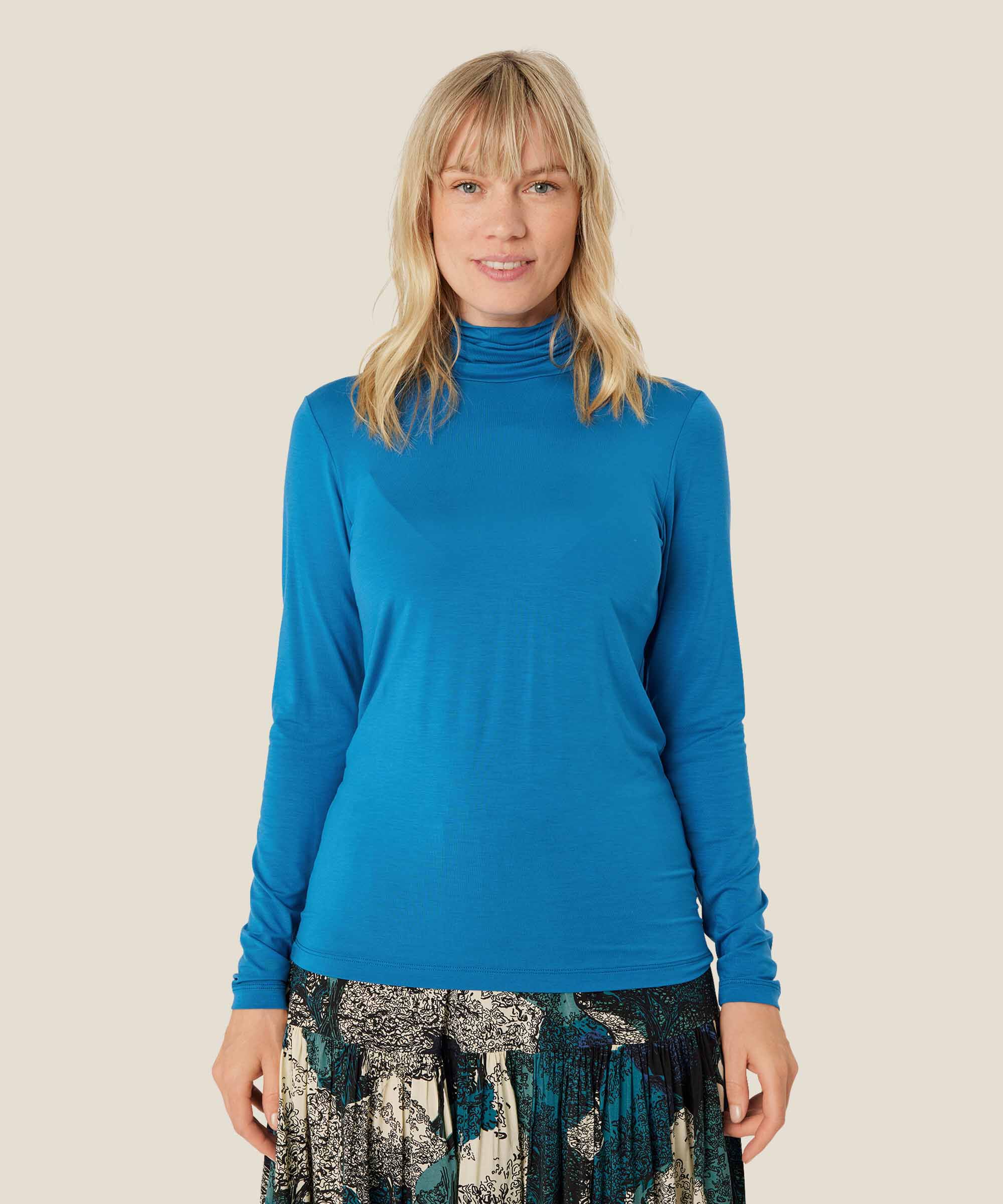 Blouse À Col Roulé En Jersey Doux, Celestial