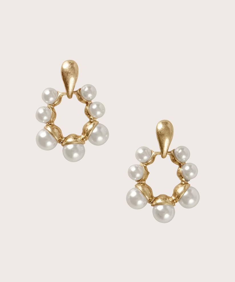 boucles d'oreilles en or avec perles, Whitecap