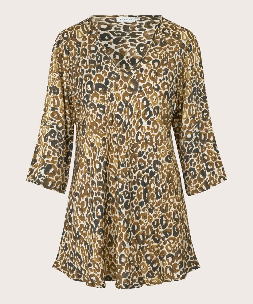 Blouse en viscose avec col en V, Plantation