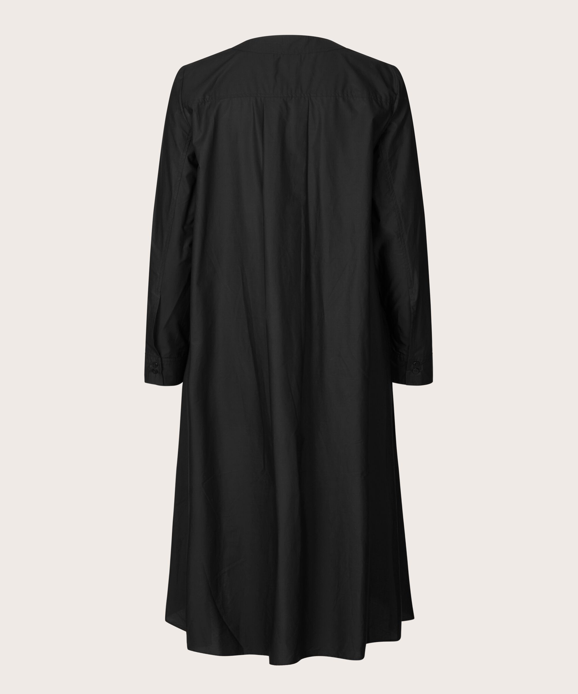 robe en coton avec lien à la taille, Black