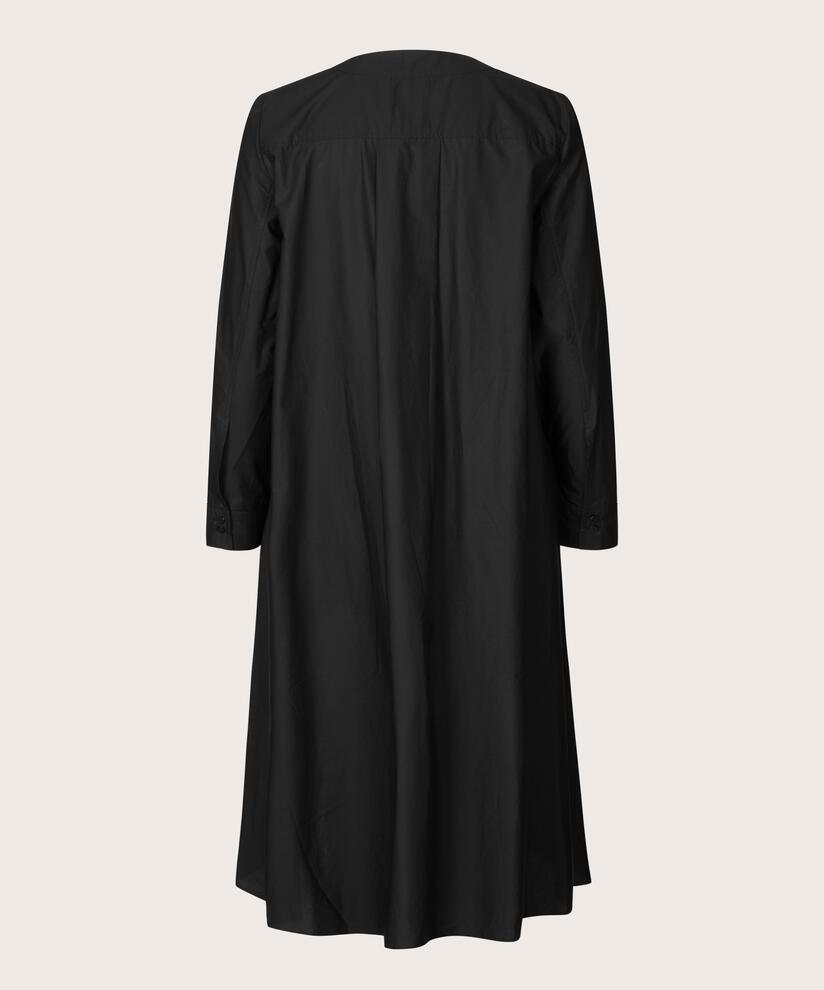 robe en coton avec lien à la taille, Black