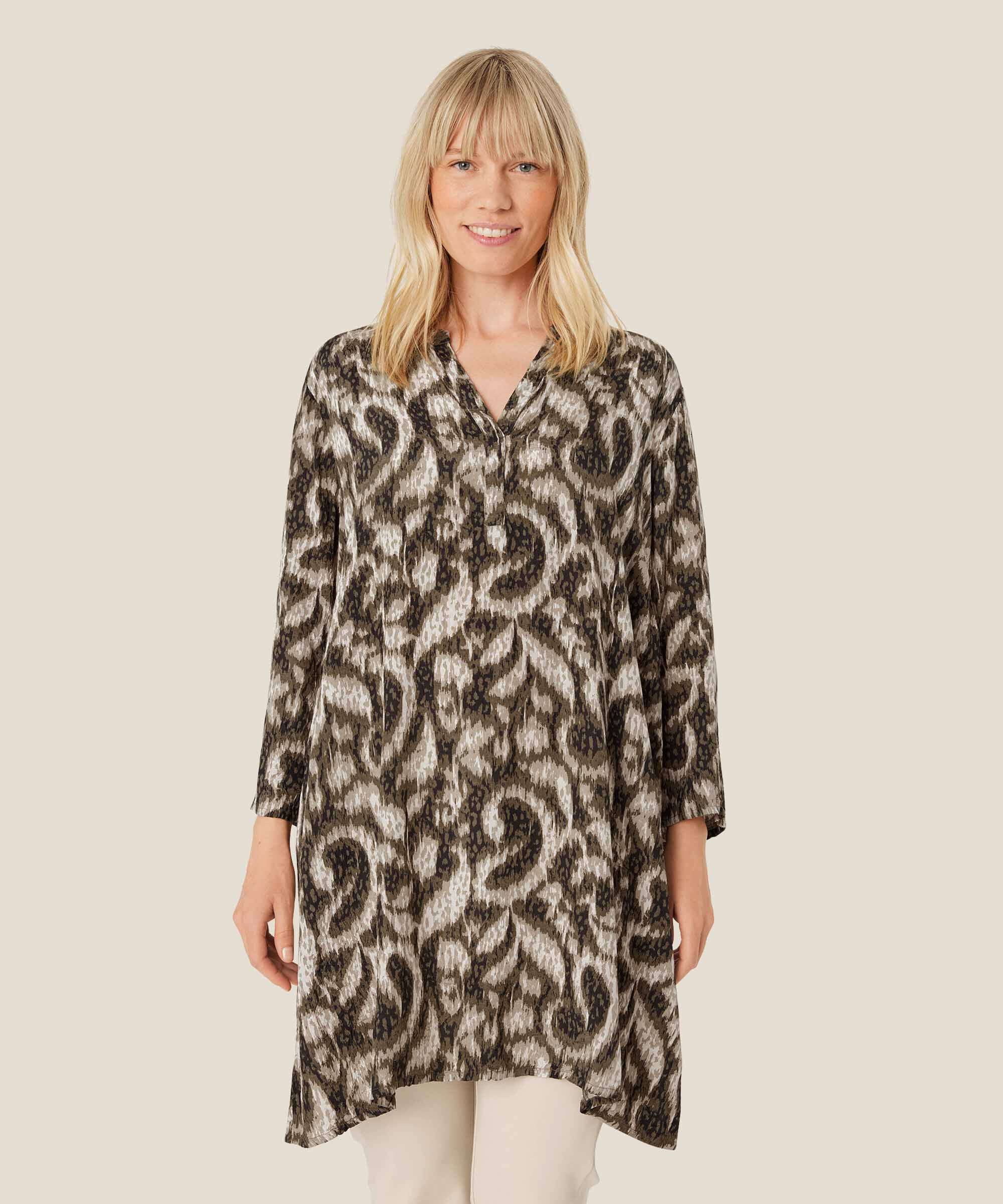 Tunique En Viscose Imprimée À Manches Trois-quarts, Sea Turtle