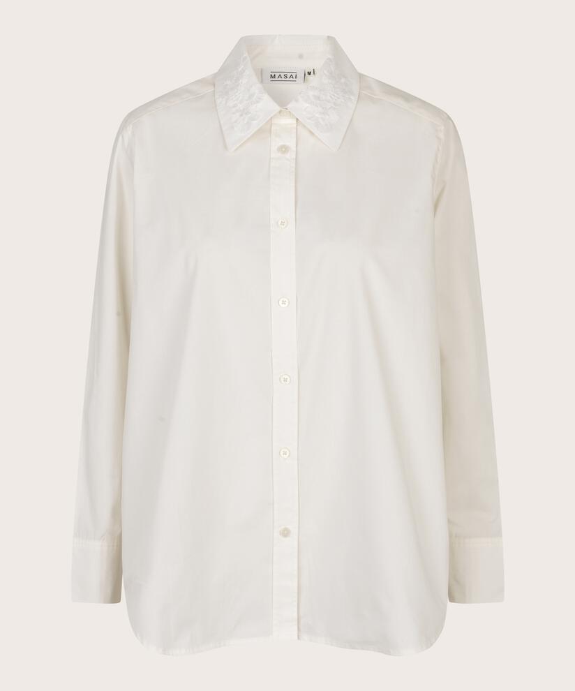 chemise en coton avec broderie sur le col, Jet Stream