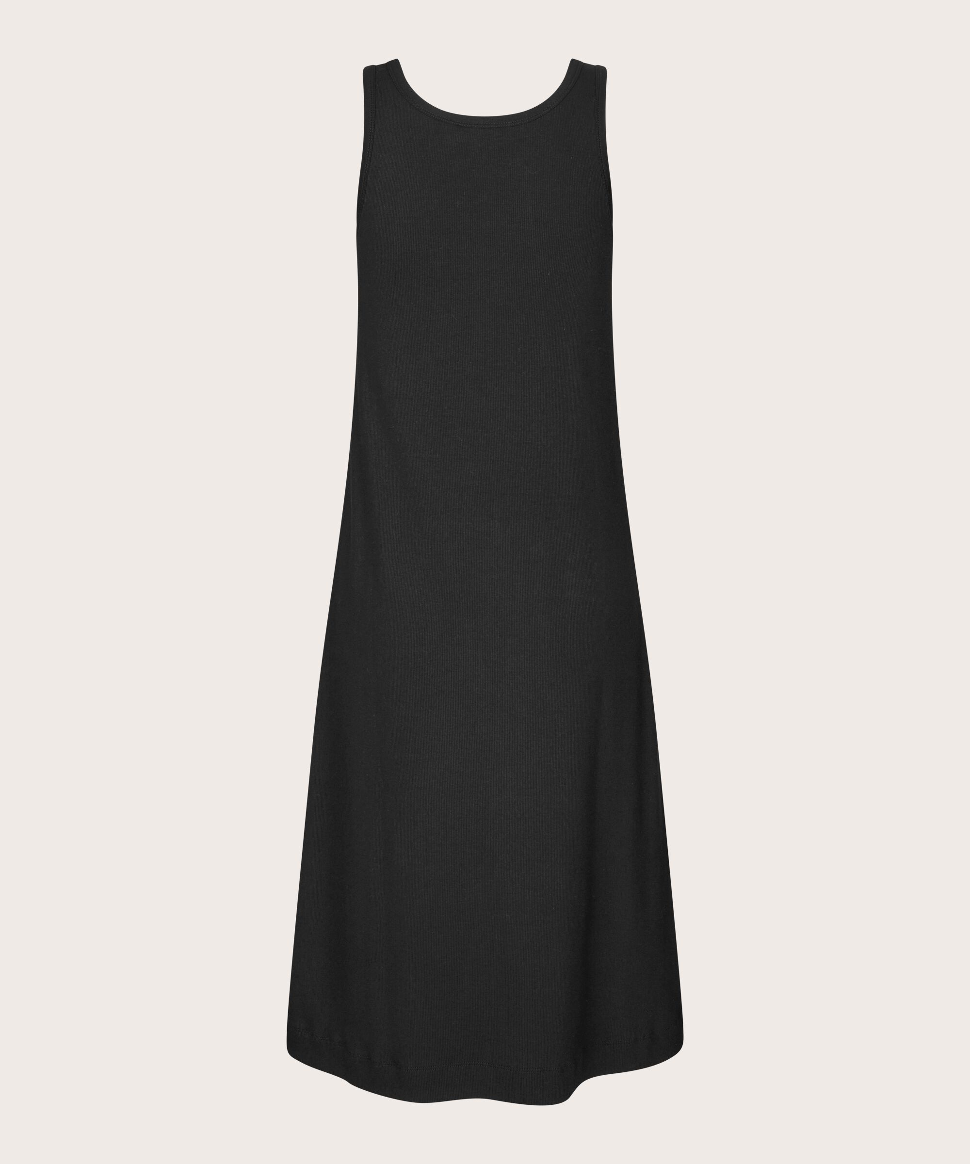 robe à bretelles en jersey doux avec un décolleté profond, Black