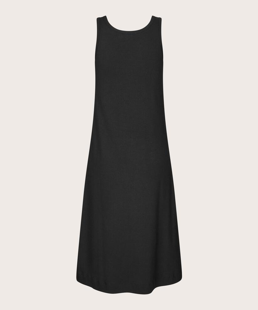 robe à bretelles en jersey doux avec un décolleté profond, Black