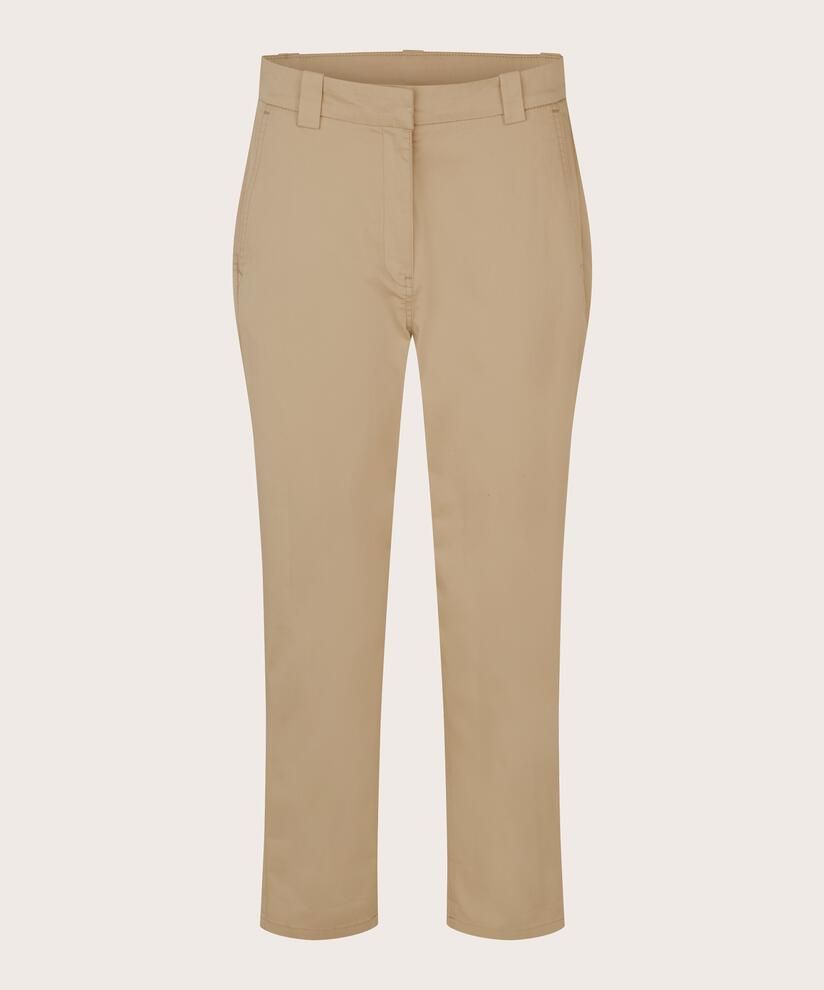 chino crop en coton avec poches latérales, Travertine