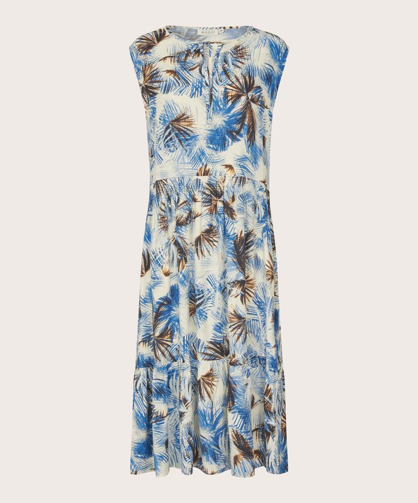 robe en jersey imprimé avec liens au cou, Della Blue