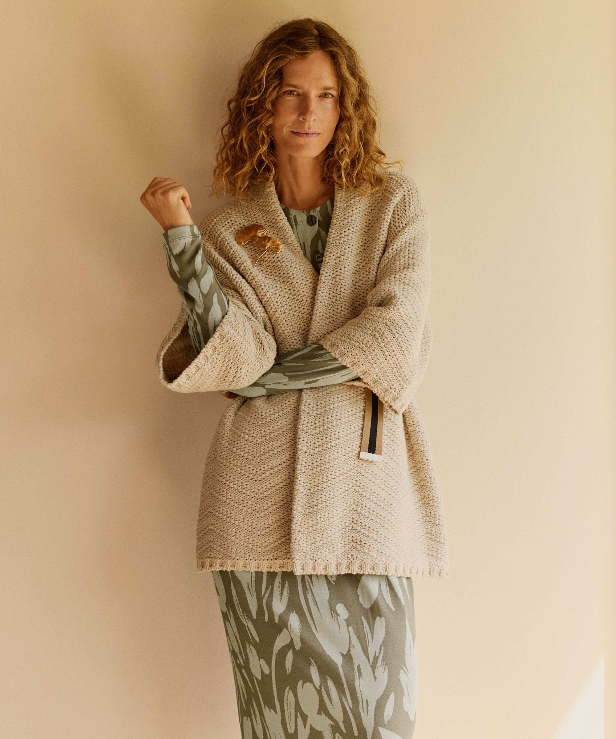 cardigan ouvert en mélange de coton, Whitecap