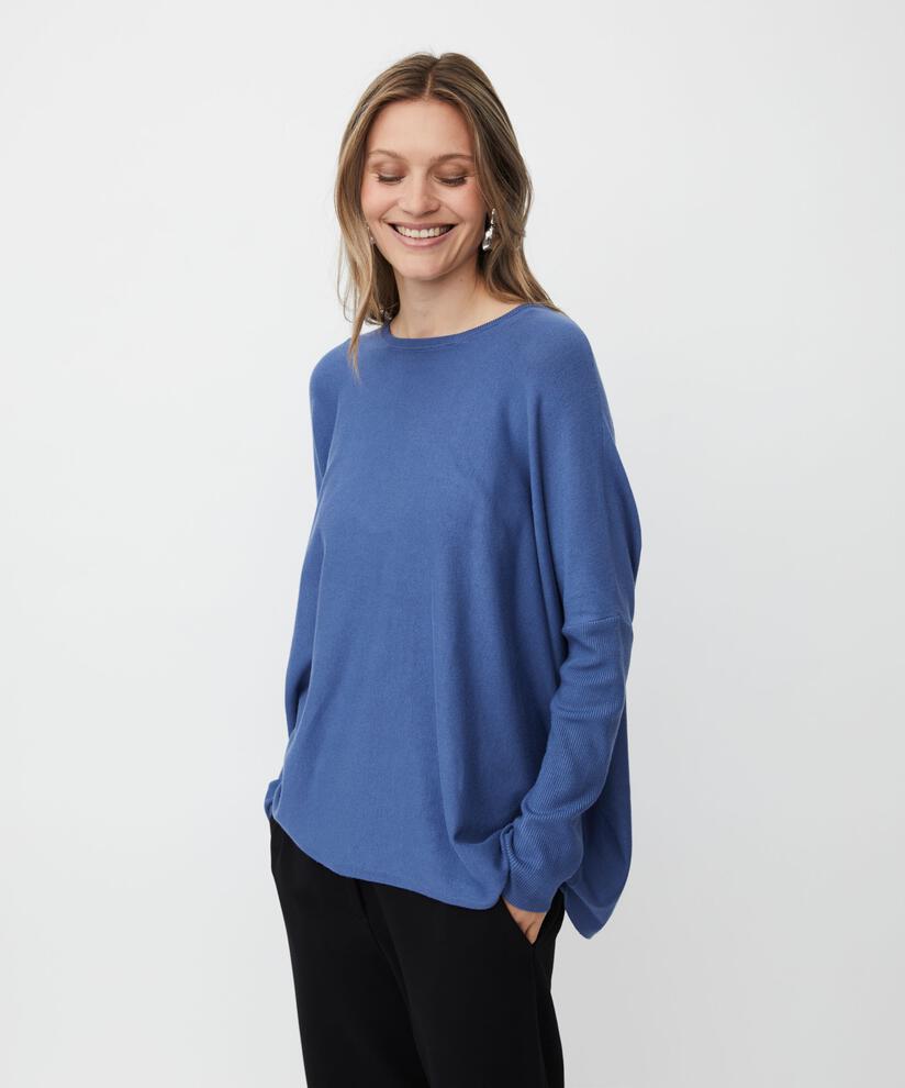 Pull Oversize À Manches Étroites, Bijou Blue