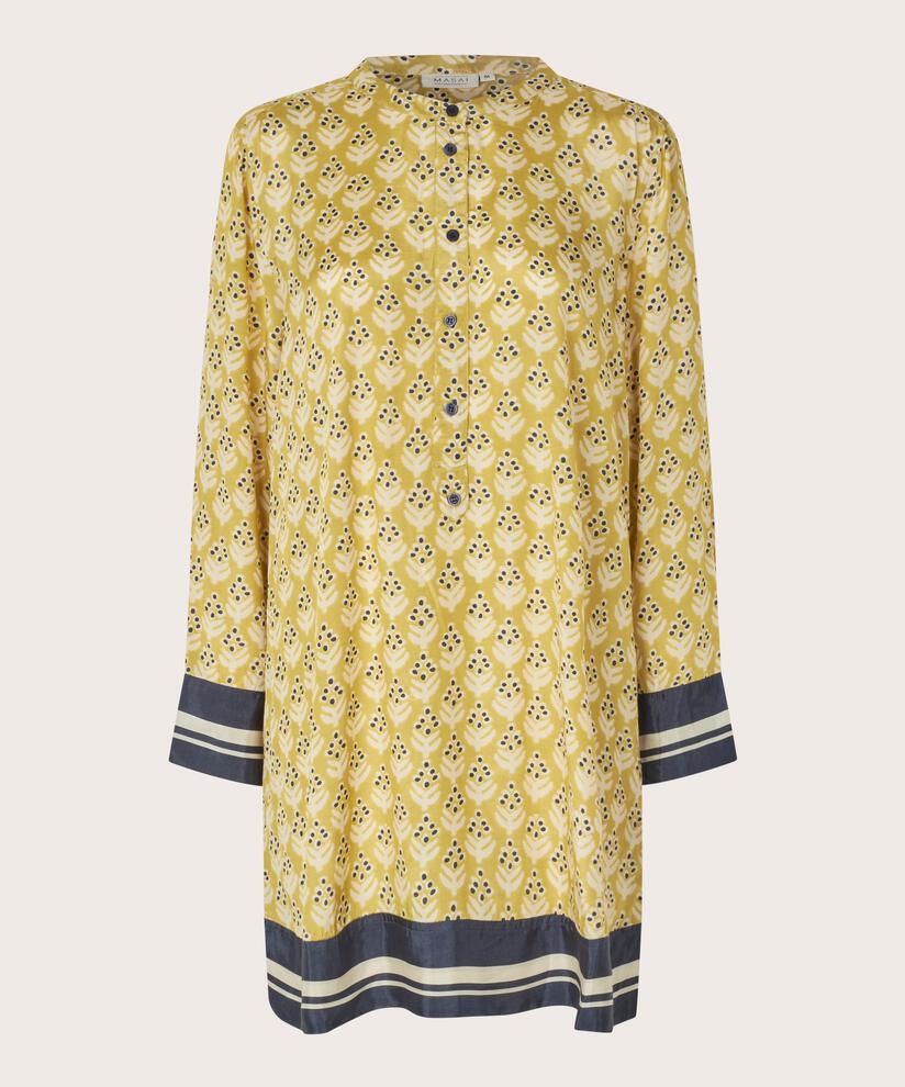 tunique en viscose à manches longues avec patte de boutonnage, Burnish Gold