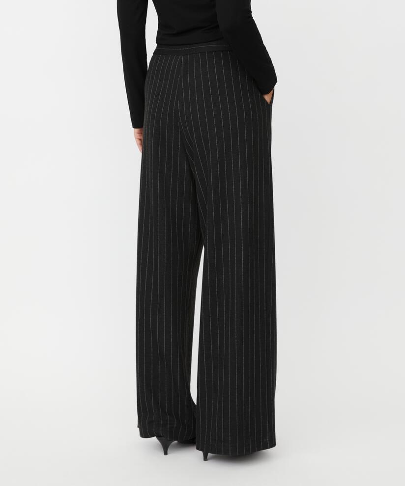 pantalon en jersey à fines rayures, Black