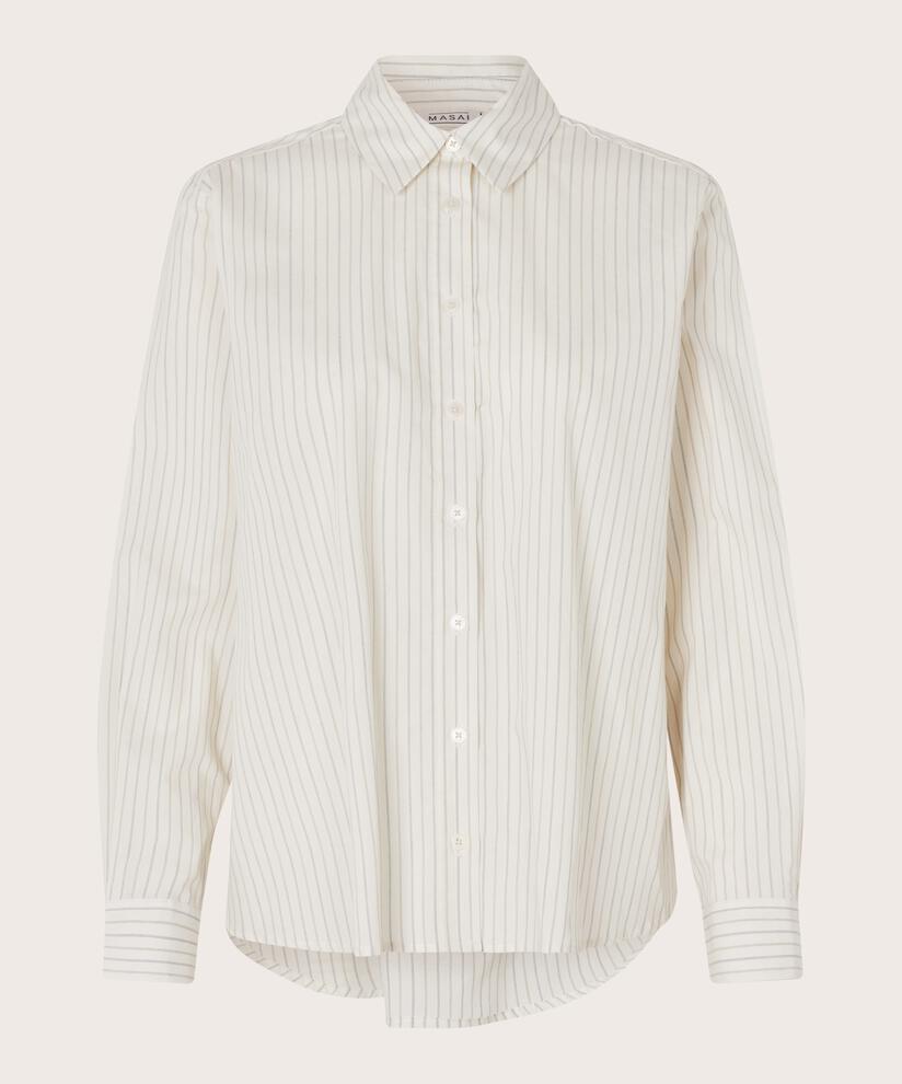 chemise en coton à rayures fines avec dos plus long, Jet Stream