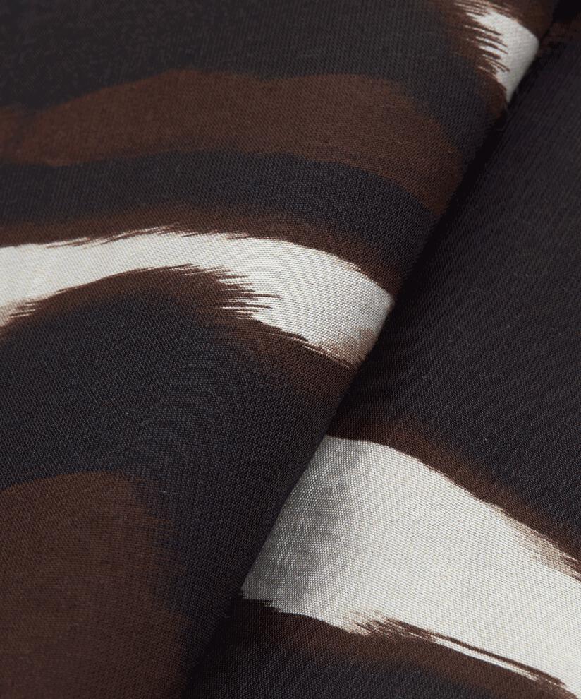 tunique en viscose avec col V et col mao, Coffee Bean