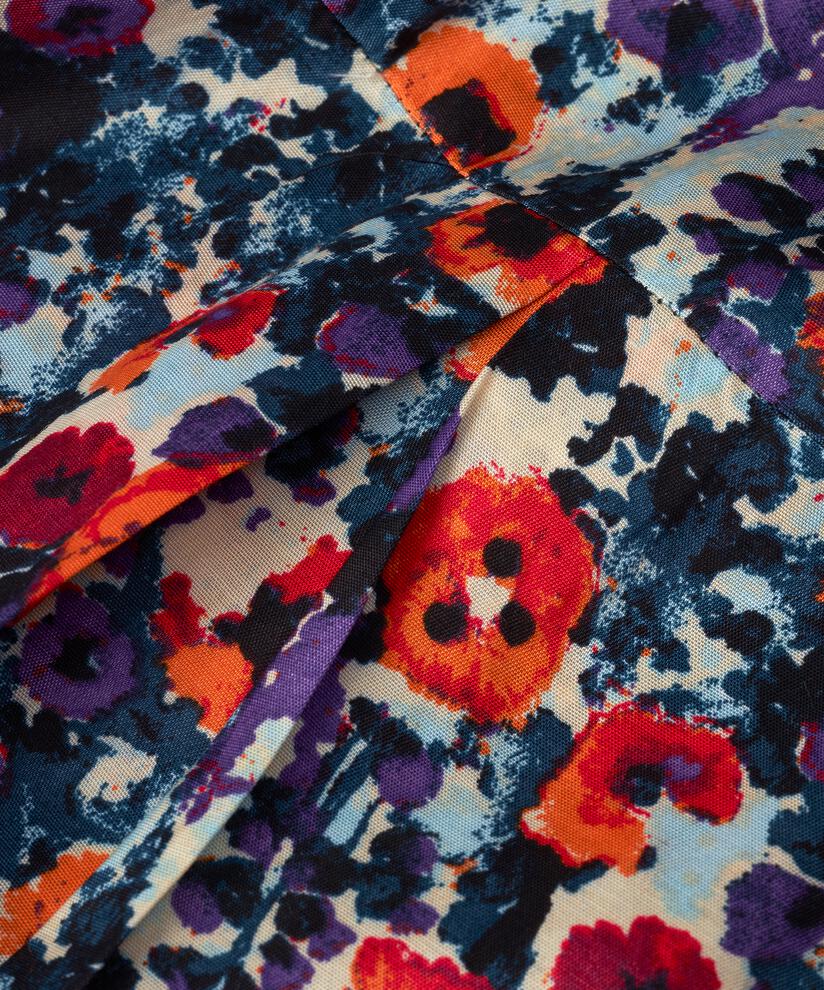 Robe En Viscose Imprimée Avec Col En V, Meadow Violet
