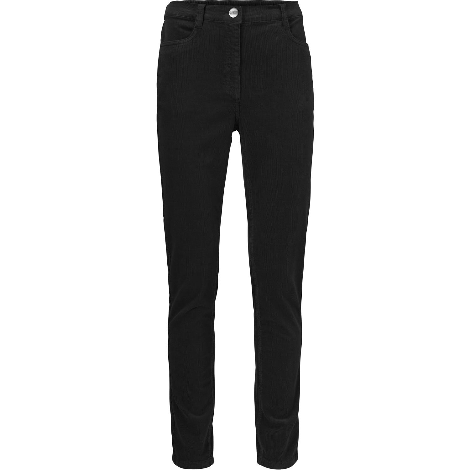 pantalon en velours c&ocirc;tel&eacute; coupe slim, Black