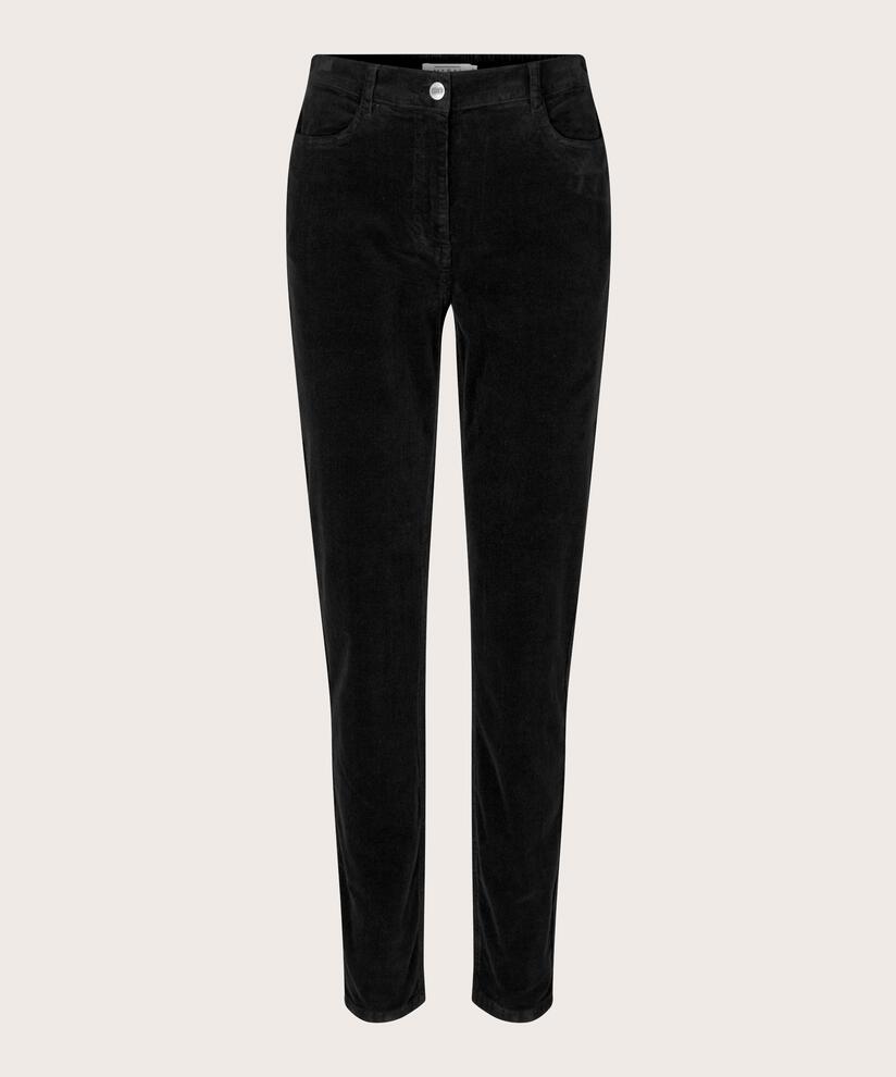 pantalon en velours côtelé coupe slim, Black