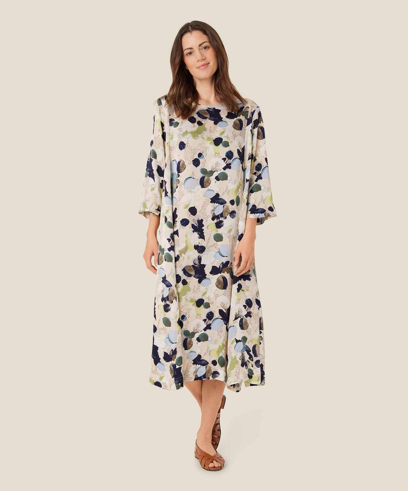 Robe En Viscose Avec Un Bouton Au Cou, Fog