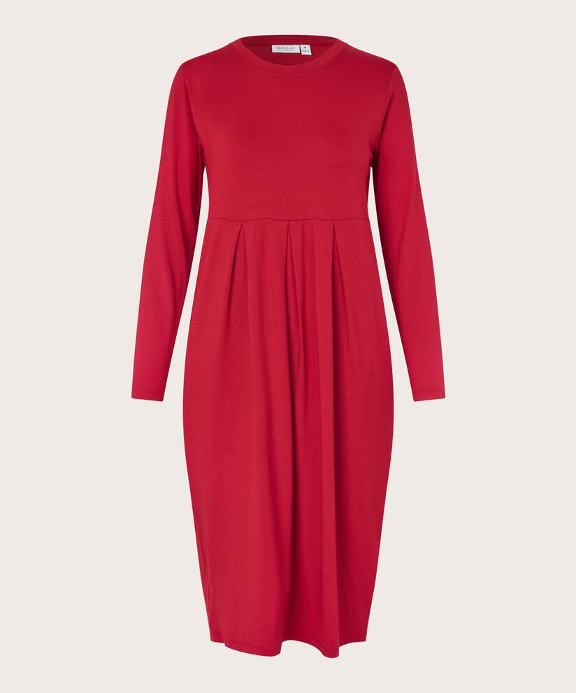 robe tulipe en jersey à manches longues, Scarlet Sage