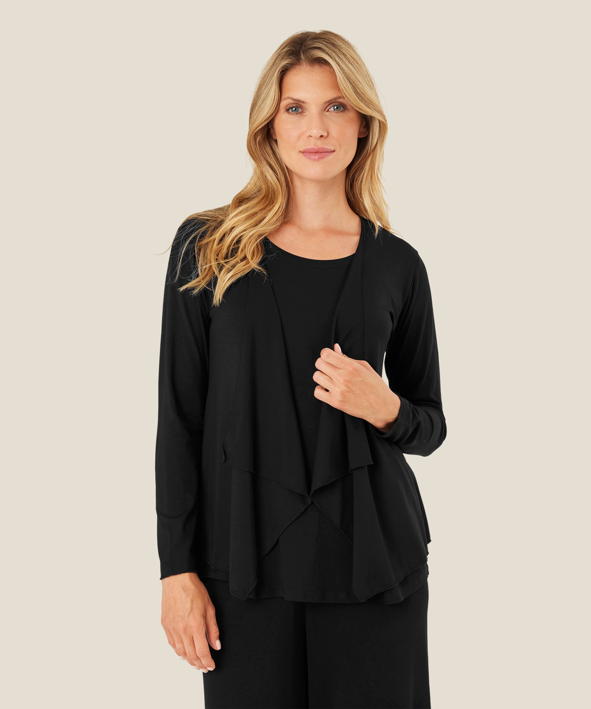 Cardigan Ouvert En Jersey, Black