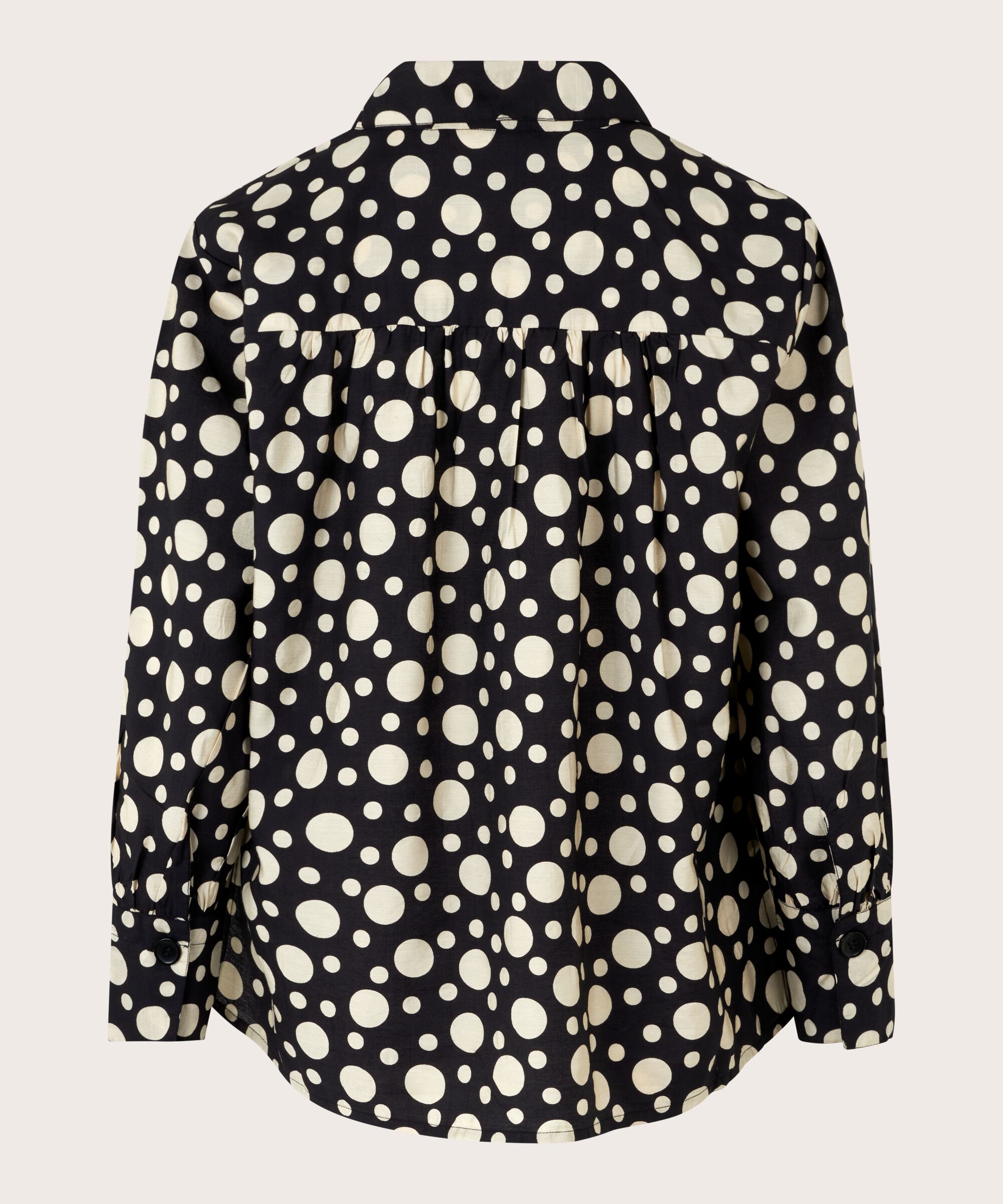 Veste chemise à pois en viscose, Black